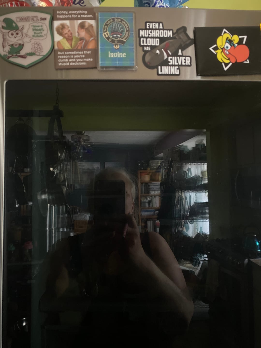 Customer photo review of Even a Mushroom Cloud Has a Silver Lining Bomb magnet