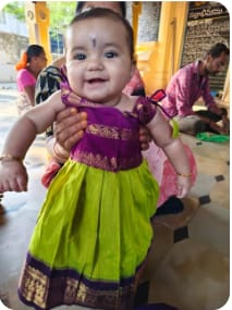 Customer photo review of Green and Wine Tie-Up Ethnic Wear for Girls – Traditional Dress for Baby Girl