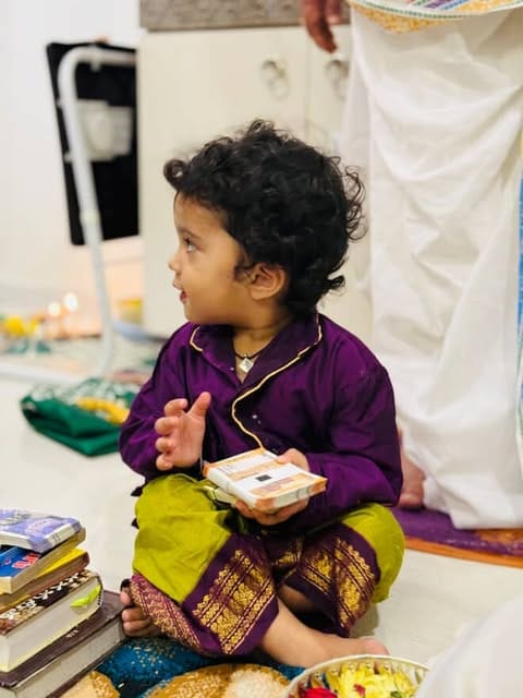 Customer photo review of Green and wine kurta dhoti baby boy ethnic wear