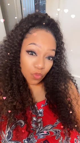 Customer photo review of CurlyMe 3 In 1 Half Wig Water Wave Glueless Install Half Wig With Adjustable String Beginner Friendly