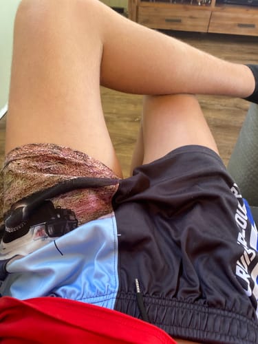 Customer photo review of Footy Shorts - BLUE CRUISER COUNTRY