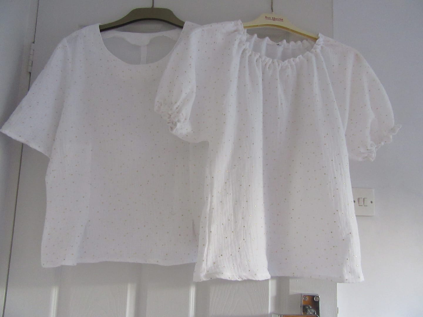 Customer photo review of Gold Speckled Double Gauze Fabric