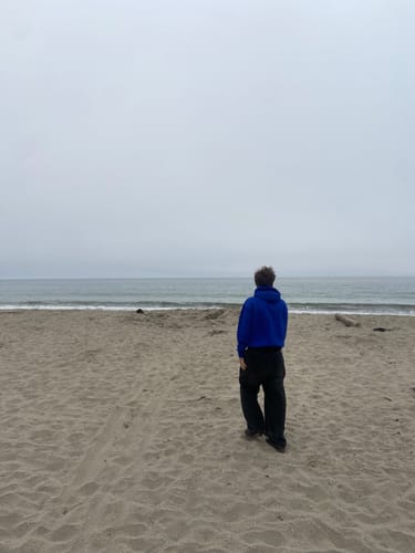 Customer photo review of surf's up blue hoodie