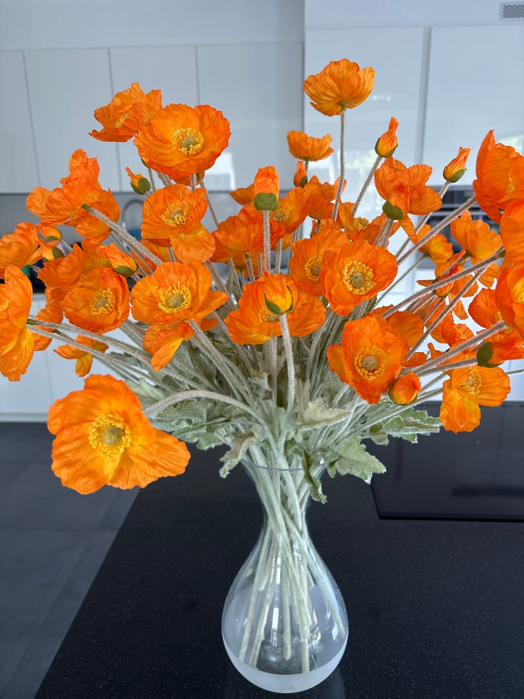Customer photo review of Zijden Klaprozen - Licht oranje