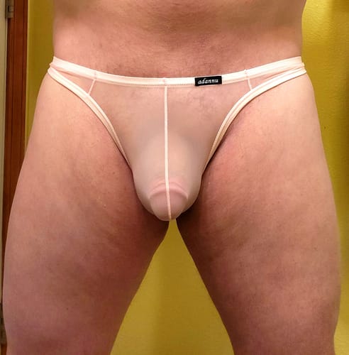 Customer photo review of 2 Pack Men's Sexy Semi-Transparent Thong