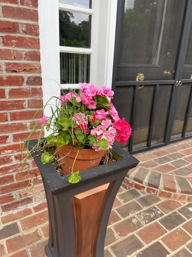 Customer photo review of Bulk 16.5 inches Tall Geranium Bush Faux Flowers UV Resistant for Outdoors and Indoors Wholesale