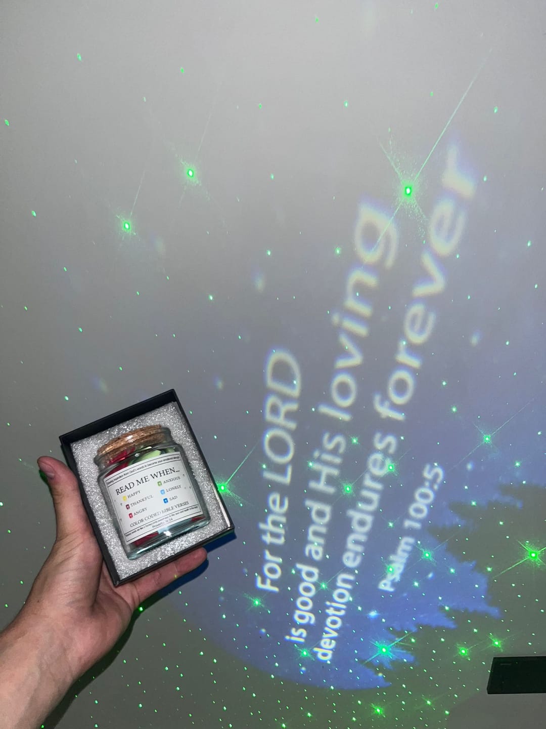 Customer photo review of (KIDS GIFTING BUNDLE) Bible Galaxy Full Set (Bible Jar + Projector)