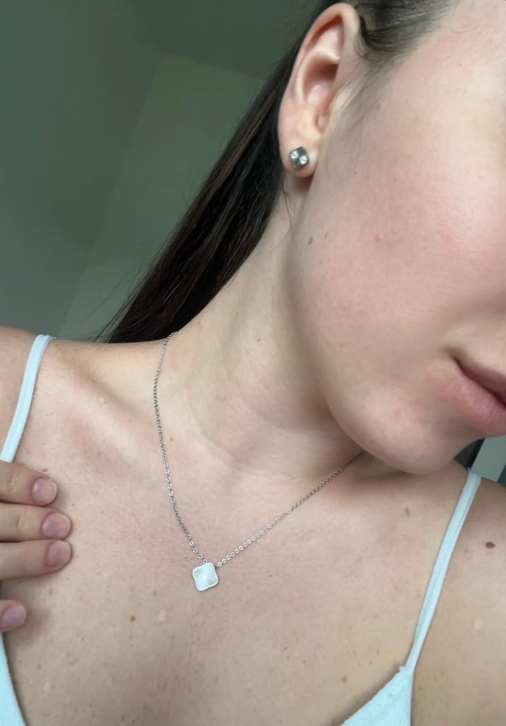 Customer photo review of Flora Silver Necklace
