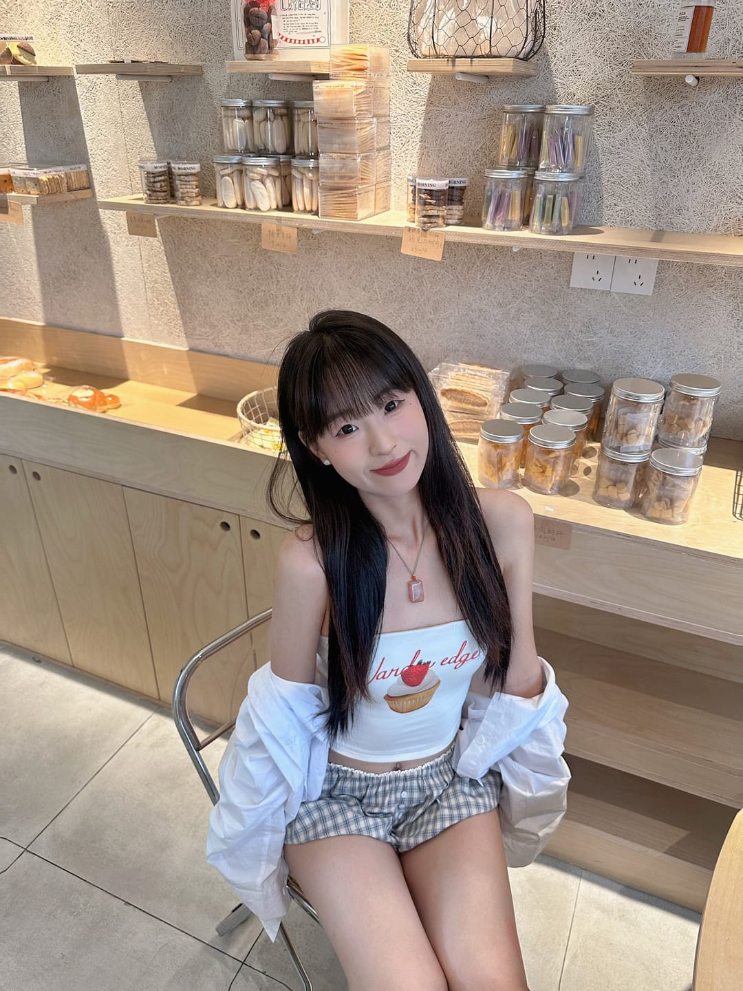 Customer photo review of WARDEN EDGE Gingham Bubble Shorts