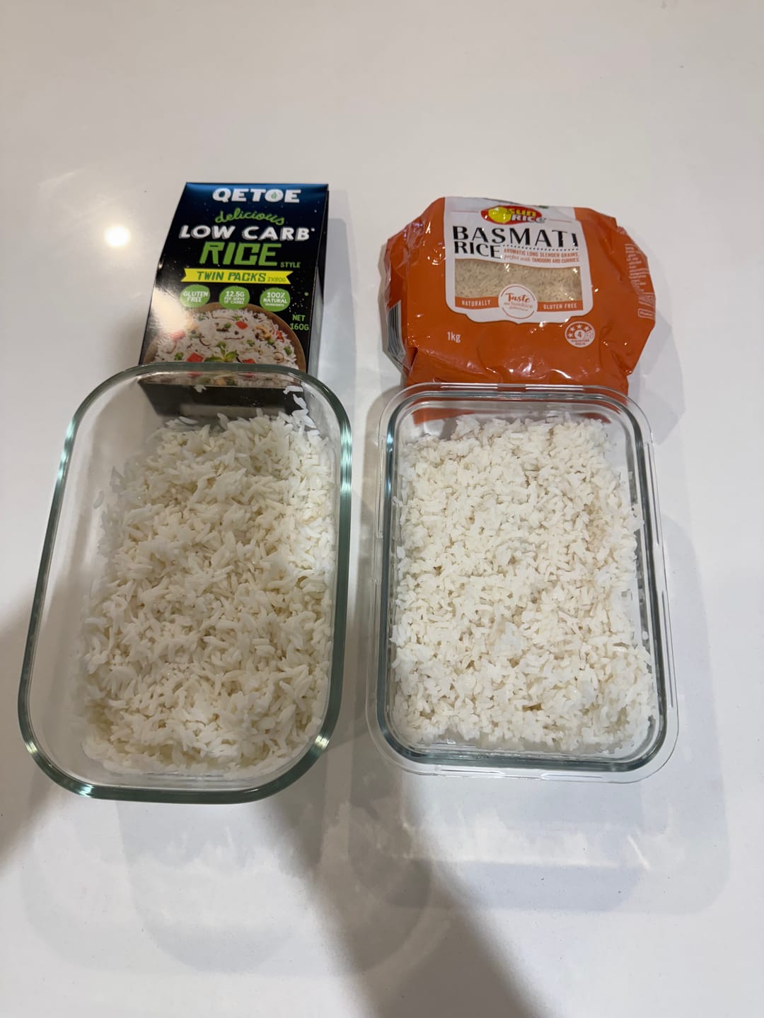 Customer photo review of QETOE Low Carb Rice Value pack - TWIN PACKS - 2 x Qetoe Low Carb Rice 160g