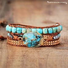 Customer photo review of Turquoise & Jasper Healing Wrap Bracelet