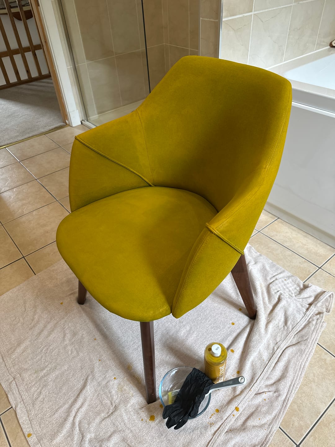 Customer photo review of Fabric Paint -- Mustard Yellow