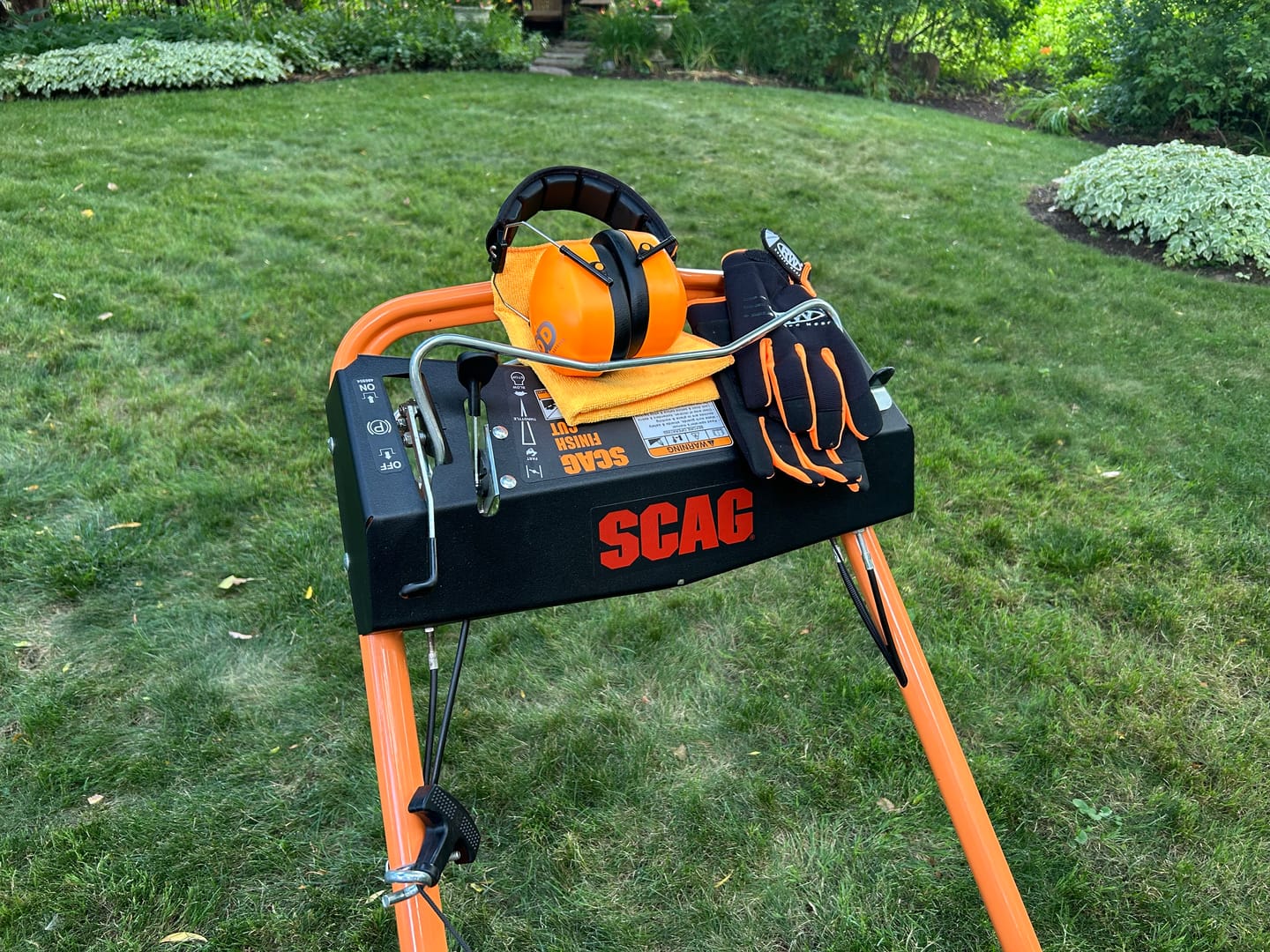 Customer photo review of Decibel Defense Safety Earmuffs in Hi-Visibility Orange