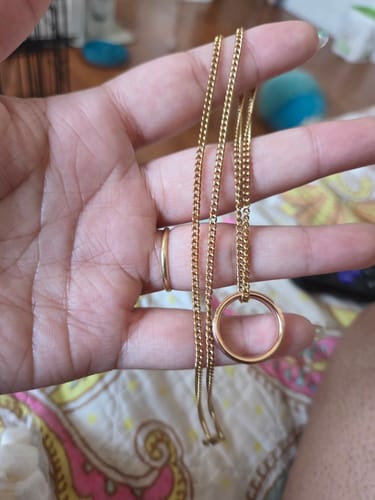 Customer photo review of Dainty Cuban Chain Necklace