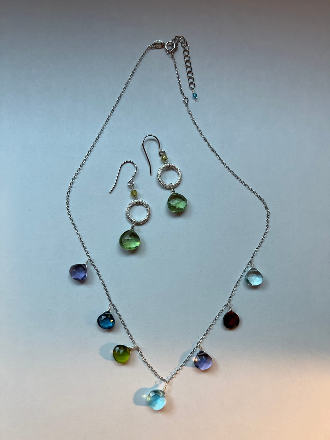 Customer photo review of The Airie Earring - Green Amethyst Silver