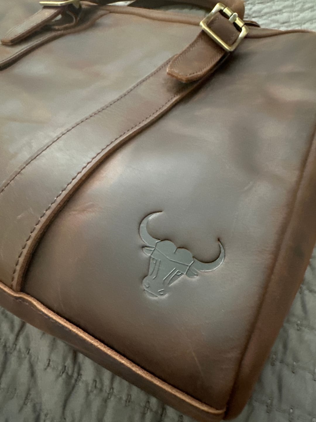 Customer photo review of Vintage Leather Laptop Bag