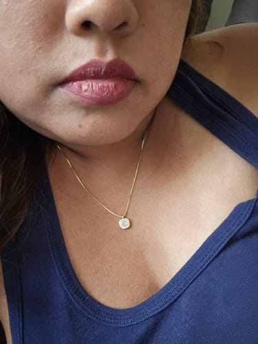 Customer photo review of Claire Halo Necklace