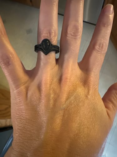 Customer photo review of Silicone Pear Diamond Rings - 2 Pack, Stylish Design, Common Colors, U.S. Patent