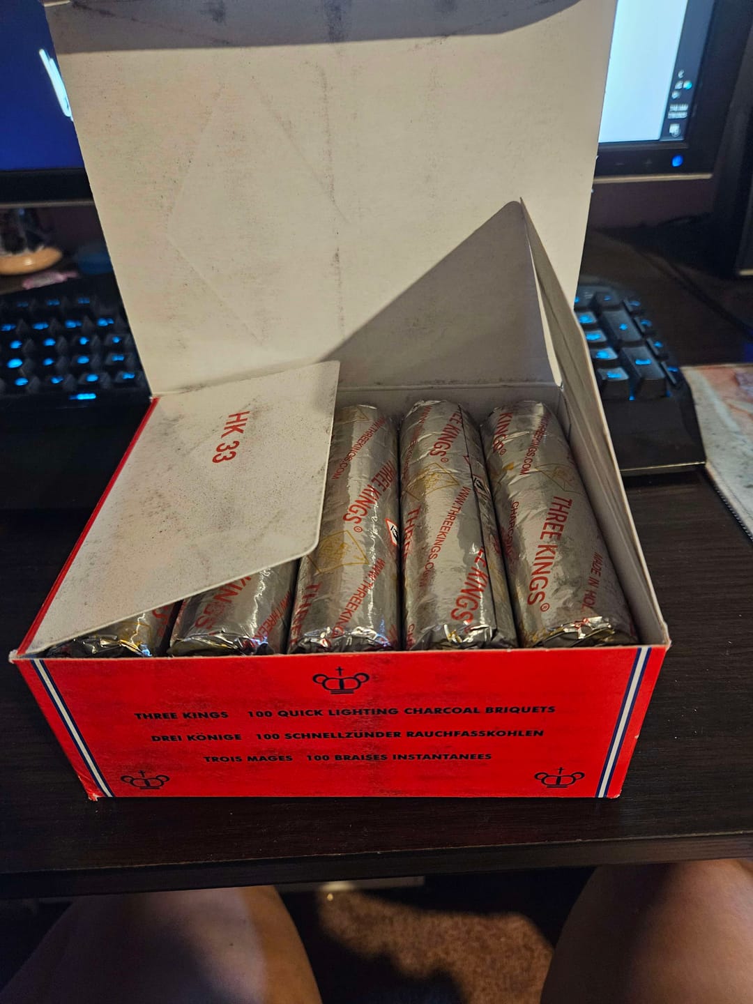 Customer photo review of Three Kings Quick Light Hookah Charcoal