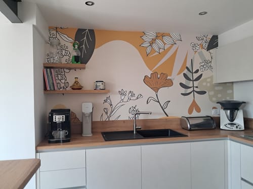Customer photo review of Papier peint panoramique cuisine tendance