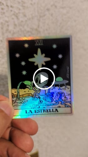 Customer video review of Stickers Holográficos