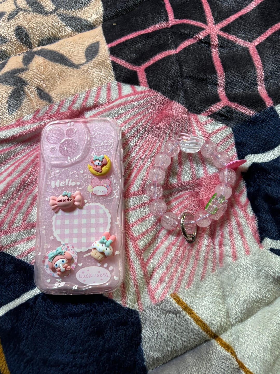 Customer photo review of 3D Cute Pink Case Wave Cartoon Melody Lanyard iPhone Soft Case