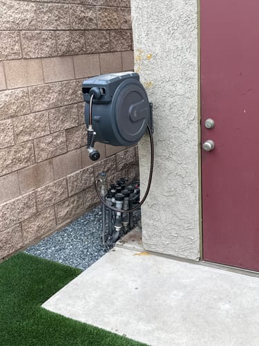Customer photo review of Retractable Garden Hose Reel 62ft-155ft