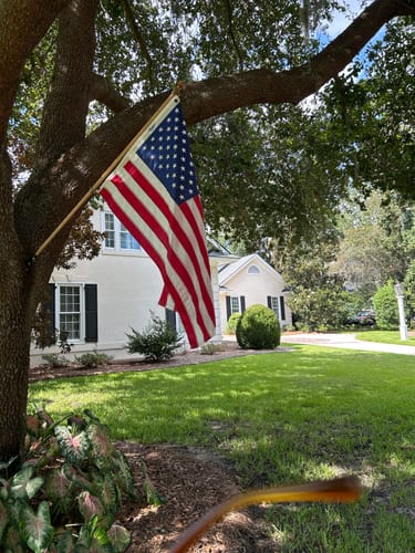 Customer photo review of Non-Tangle Flagpole Spinners