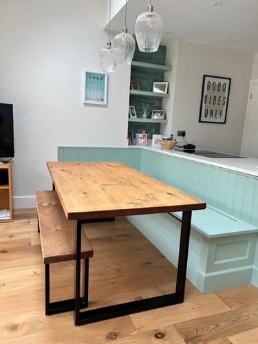 Customer photo review of Industrial Dining Table with Square Frame Leg