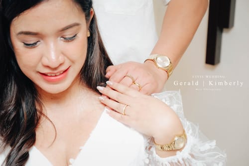 Customer photo review of Palacio de Cristal Wedding Rings