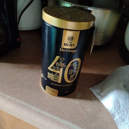 Customer photo review of Café Britt Heritage 2025 Molido Lata Coleccionable