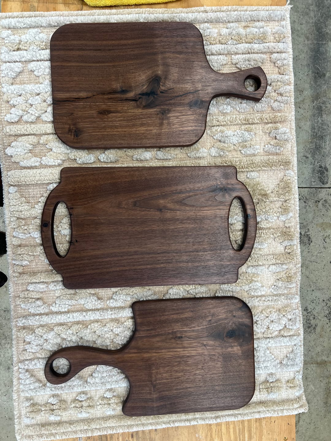 Customer photo review of Router Templates 8 Pack - Handle Shaping Acrylic Templates
