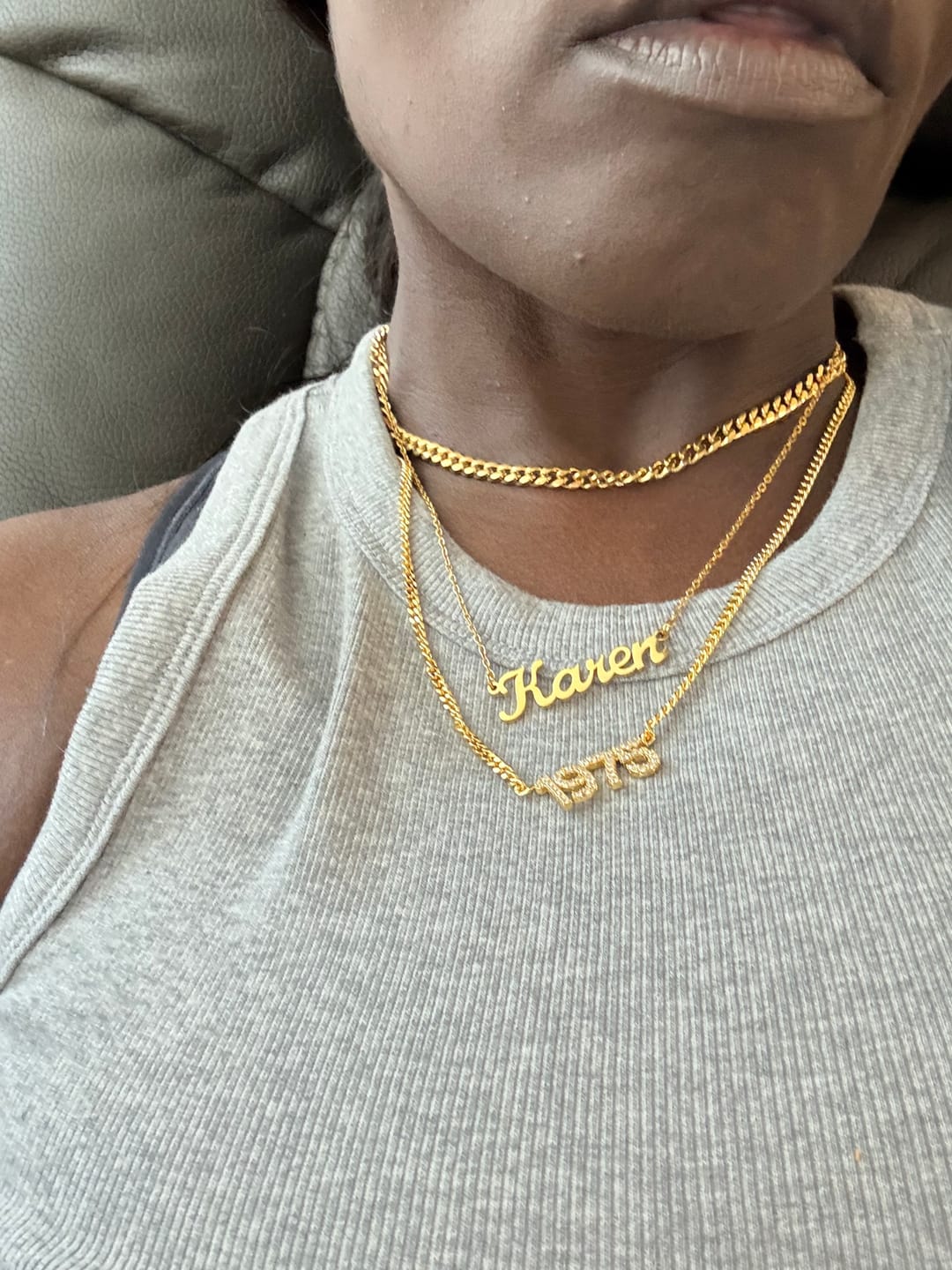 Customer photo review of Iced Year Necklace w/ Cuban Chain