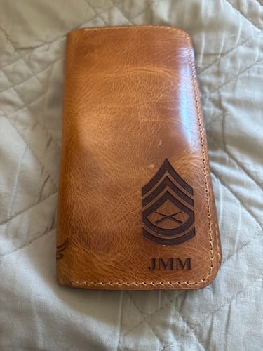 Customer photo review of The Houstonian Long Wallet - Saddle Tan