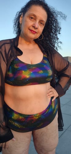 Customer photo review of Metallic Rainbow High Waist Bottom