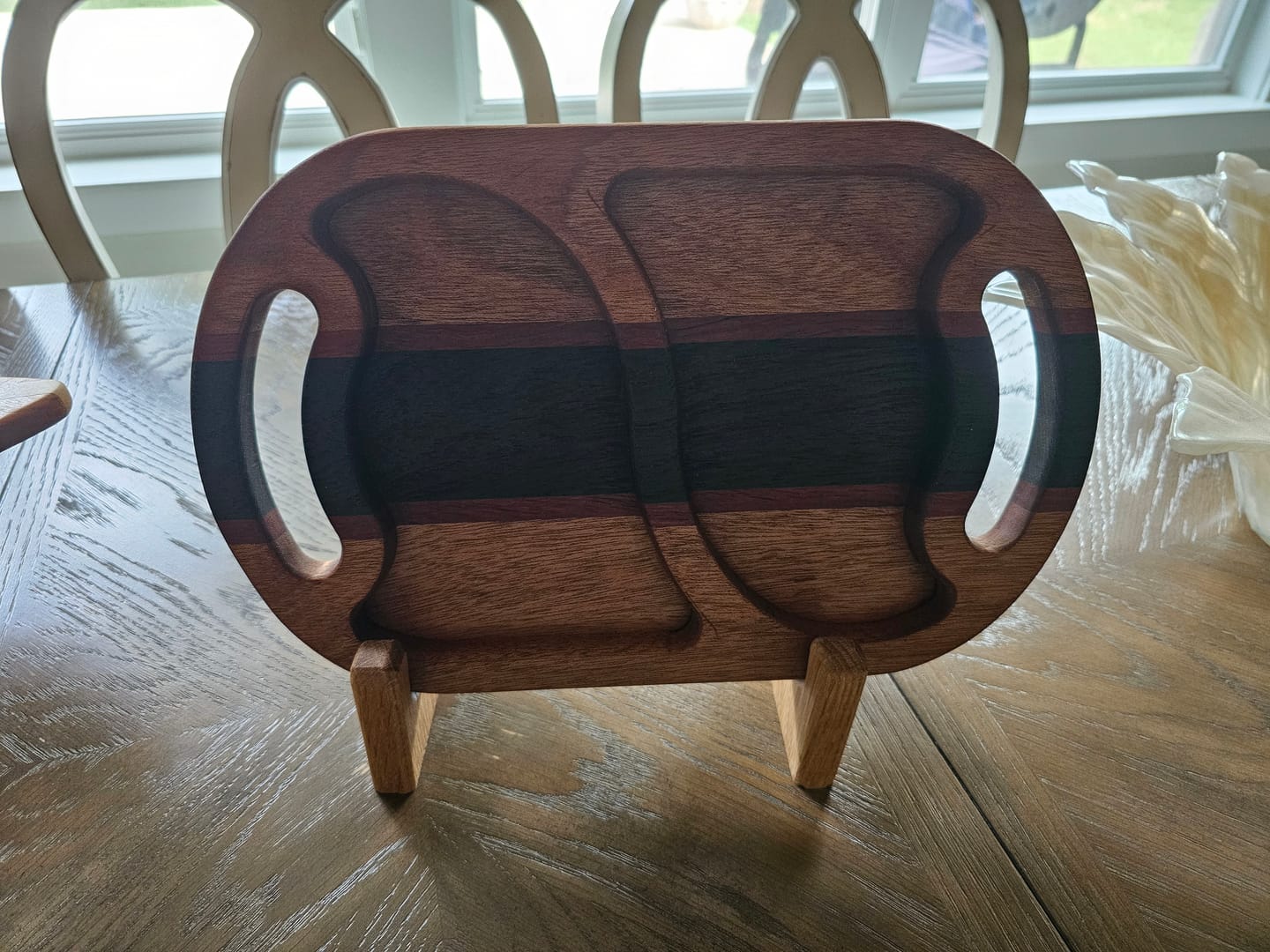 Customer photo review of 14.25x9.0" Two Pocket Wave Tray 21 With Handles Acrylic Router Template