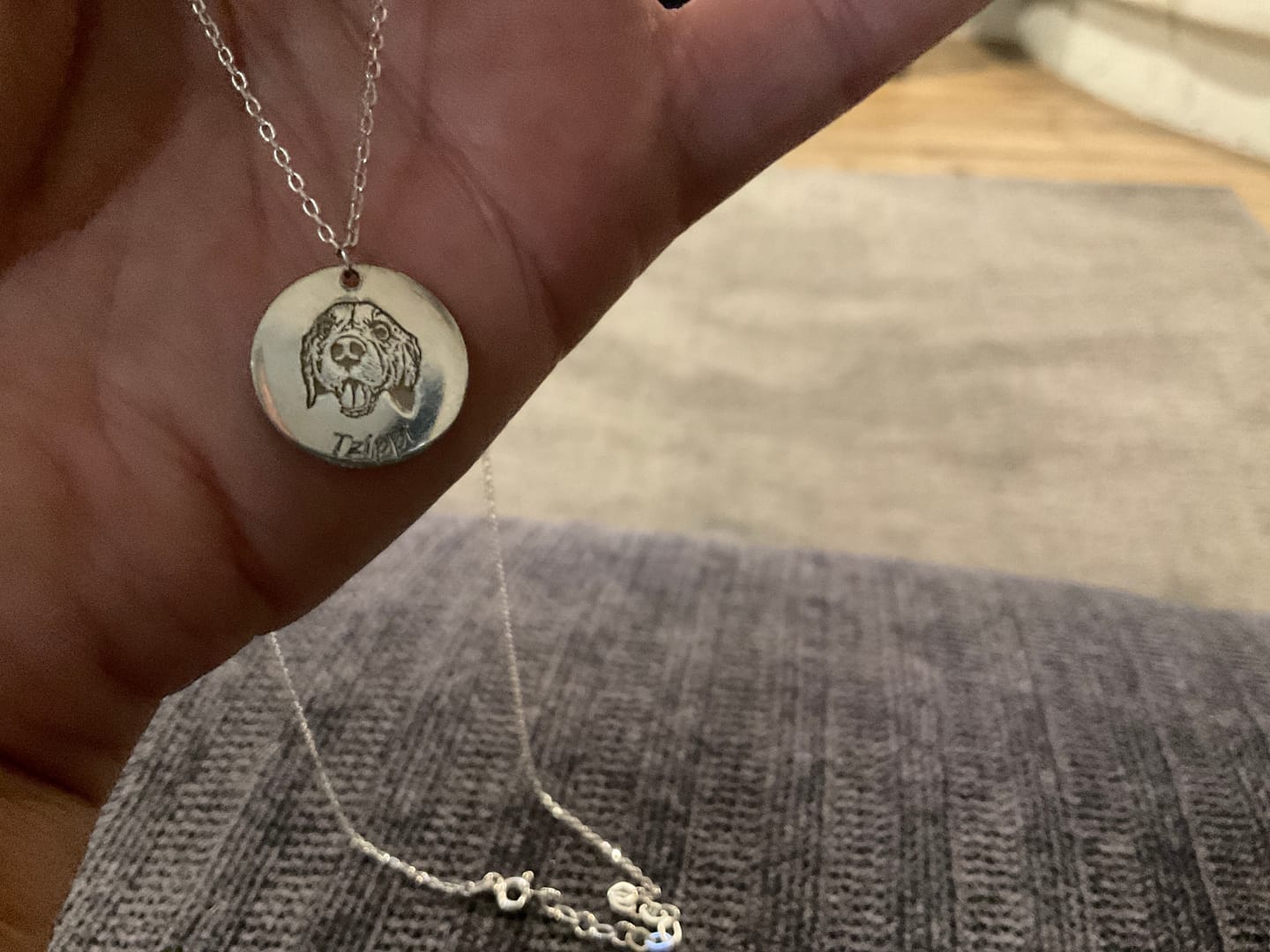 Customer photo review of Custom Pet Face Necklace