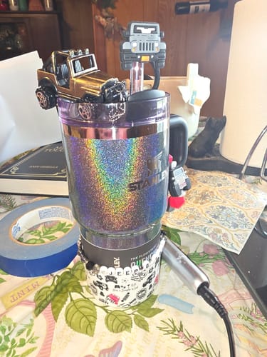 Customer photo review of Country Backroads Jeep Charm - Tumbler Handle Charm
