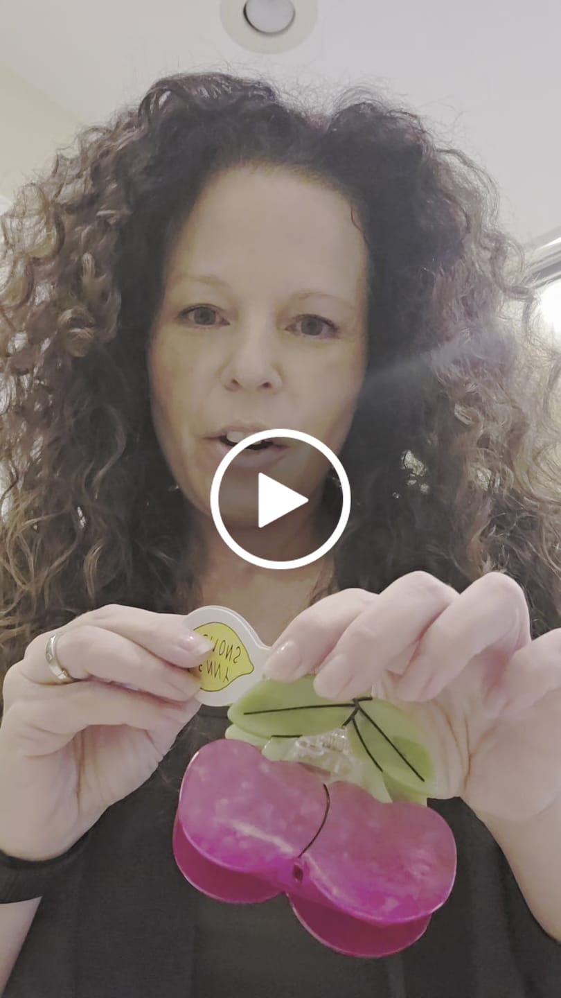 Customer video review of Large Maraschino Cherries Hair Claw Clip