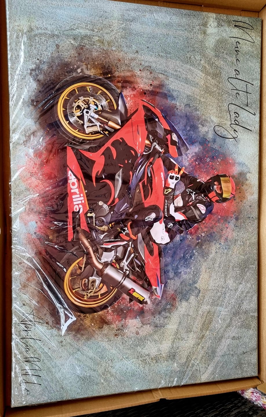 Customer photo review of Dein Motorroad als Aquarell Poster | Geschenk für Motorradfahrer