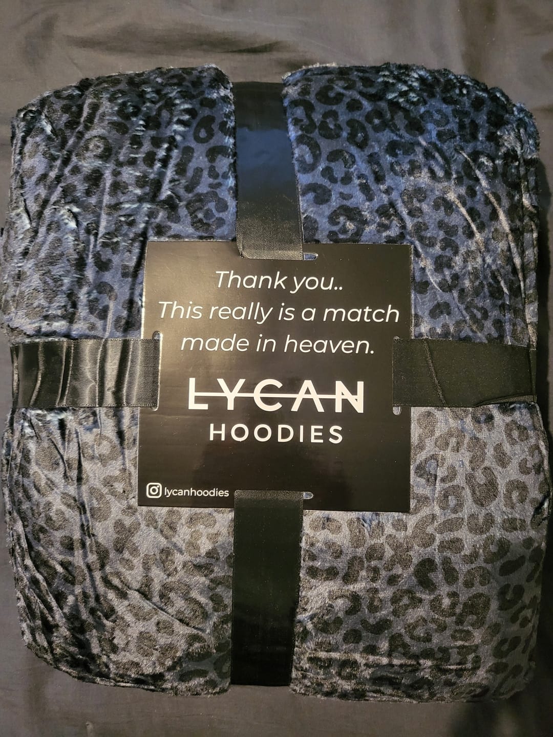 Customer photo review of ADULT BLANKET HOODIE - BLACK LEOPARD