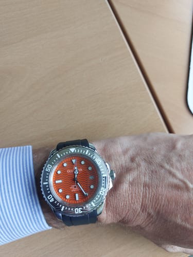 Customer photo review of Oceaneva 6000m Deep Marine Explorer VI Grade 5 Titanium Automatic Watch Orange Dial
