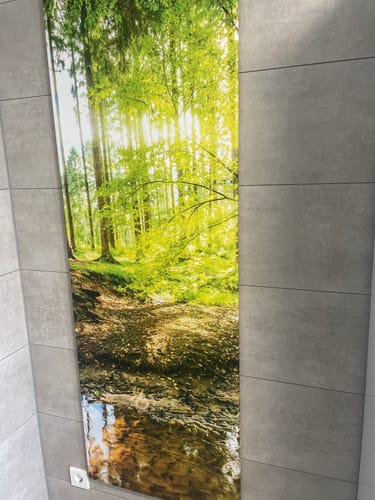 Customer photo review of Leinwandbild | Wald mit Sonnenstrahlen | Schmal