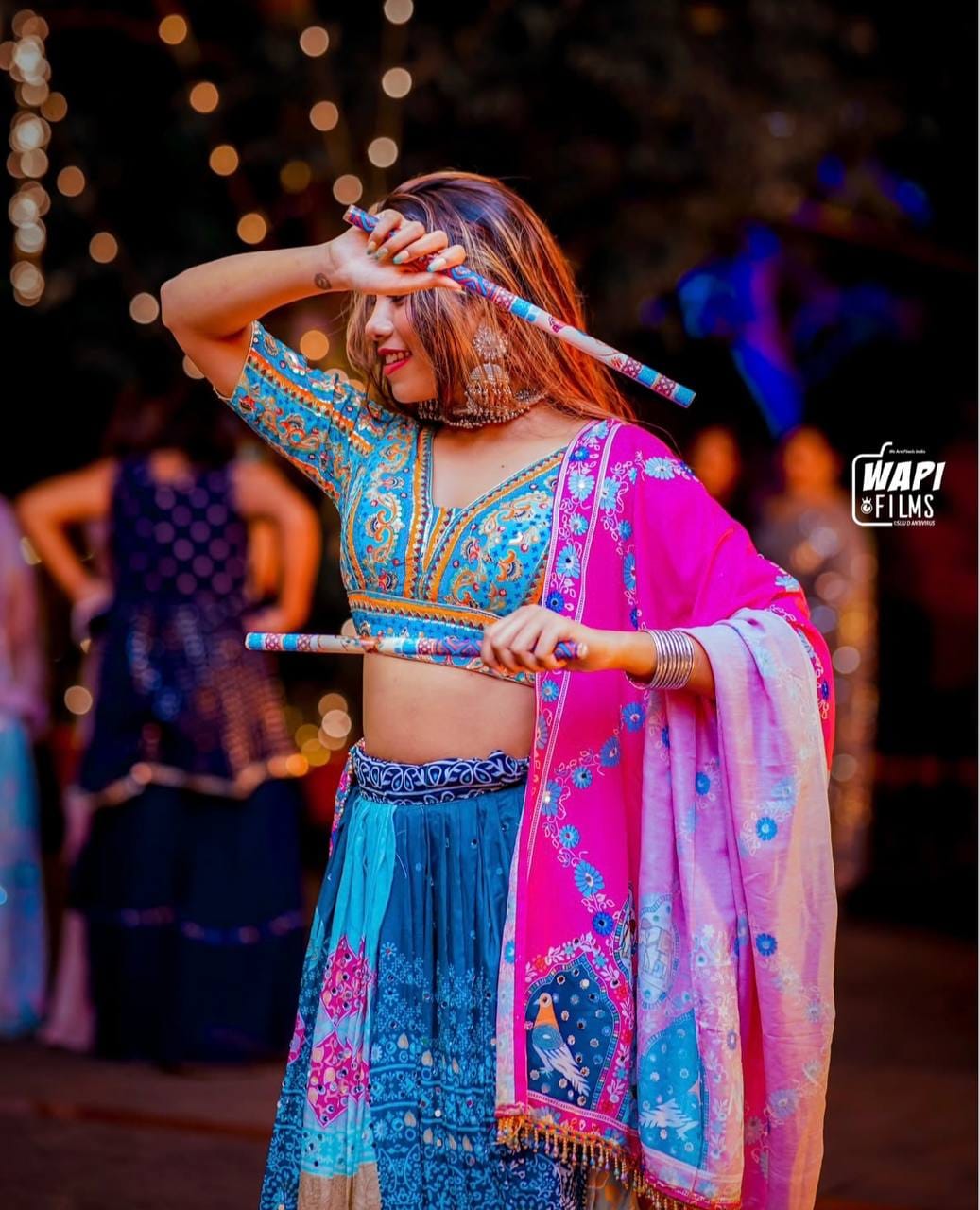 Customer photo review of Multi Color Muslin With Digital Print Real Mirror Work Designer Lehenga Choli