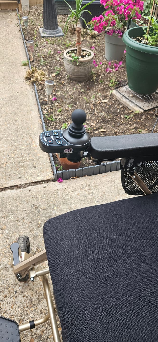 Customer photo review of Golfball Joystick Handle for Electric Wheelchairs (Universal)
