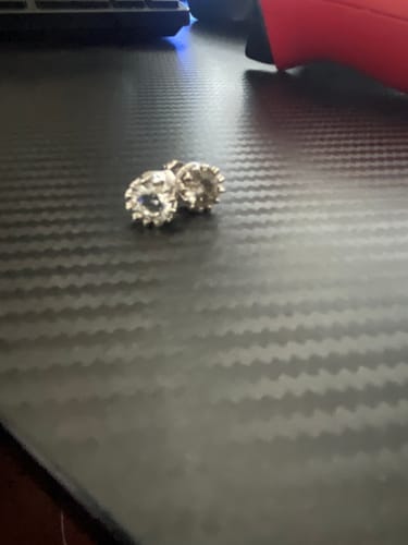 Customer photo review of Rhodium Finish 1.3 Carat 7mm CZ Stud Crown Setting