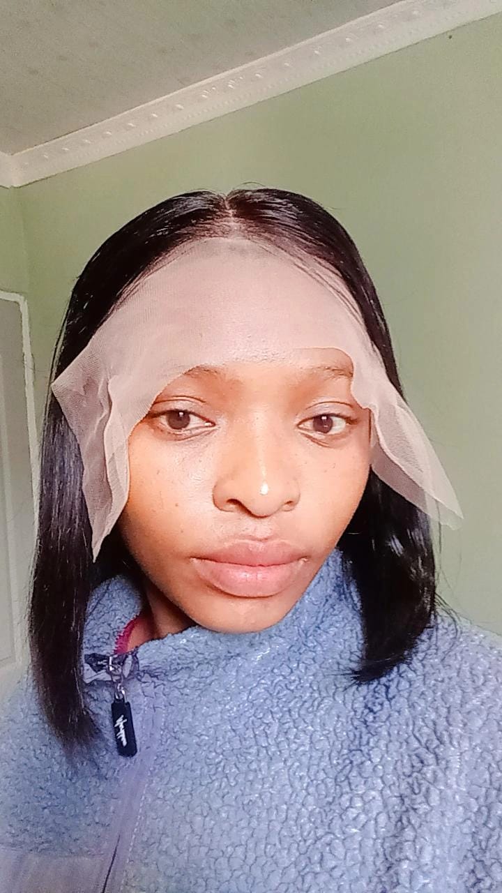 Customer photo review of Glueless Bob Wig 12 To 16 Inch
