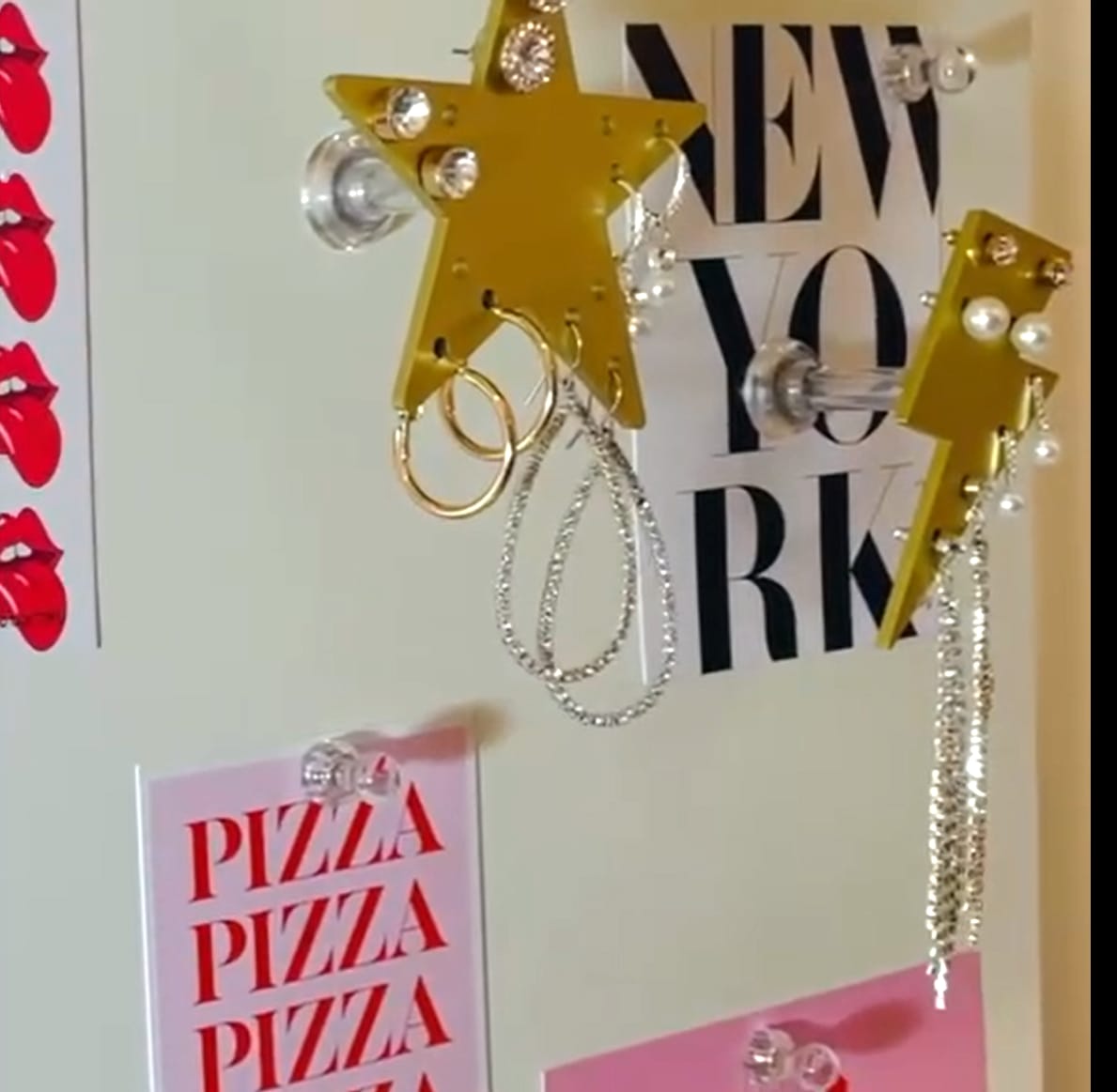 Customer photo review of CK Organizers Magnetic Jewelry Organizer Wall Mount | Jewelry Organizer and Storage | Teenager Girl Gifts | Dorm Organization and Storage