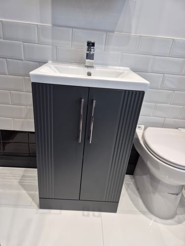 Customer photo review of Nuie Deco 500mm Floor Standing 2 Door Vanity & Basin 1 - Satin Anthracite