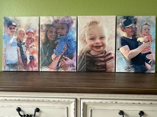 Customer photo review of Dad And Daughter Watercolor Portrait Sign (Free Shipping)